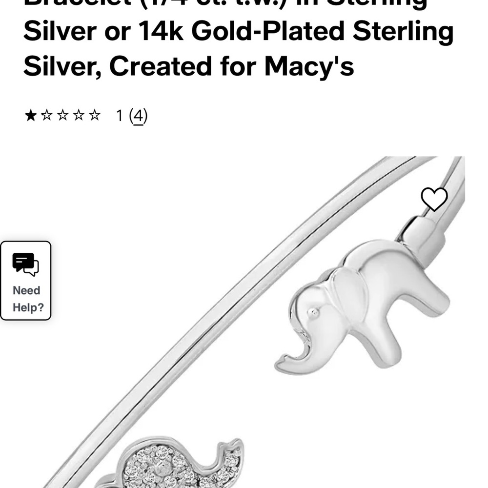 DIAMOND ELEPHANT BRACELET FROM MACYS